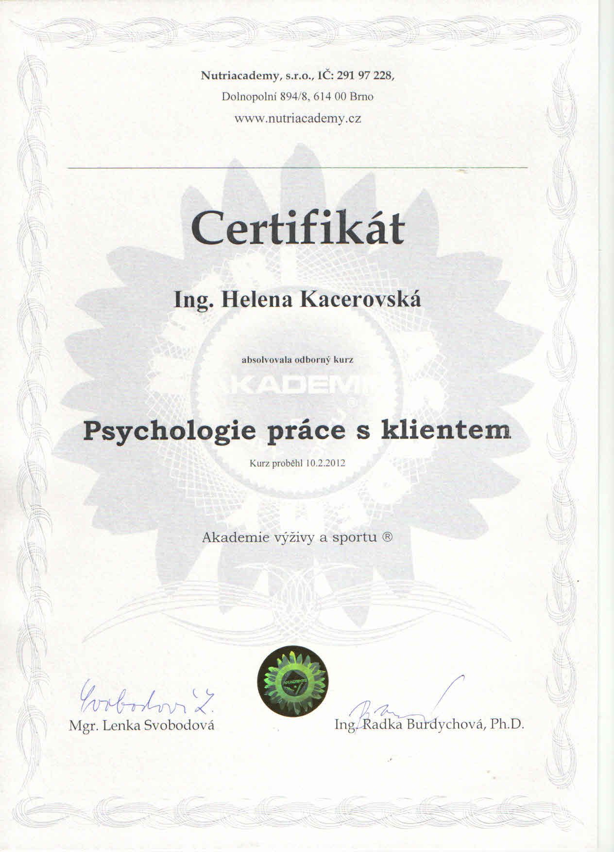certifikace